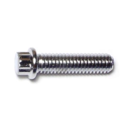 5/16-18 Flange Bolt, Chrome Plated Steel, 1-1/4 In L, 10 PK